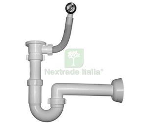 1PZ SIFONE PER LAVATOIO RESINA CON PILIPROPILENE E TROPPO PIENO: