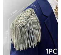 1Pz Spallina Spilla Epaulette Frangia Strass Accessorio Blazer Palcoscenico