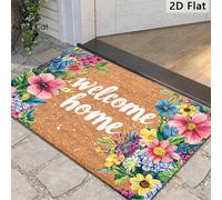 1pz Tappetino Divertente a Casa Compatibile con - Multicolore con Retro in Gomma Antiscivolo, Lavabile in Lavatrice per Interno/Esterno per Portico, Patio, - Design