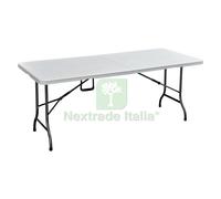 1PZ TAVOLO PIC NIC PIEGHEVOLE 'PARTY' CM 180 X 75 H 72 CM COLORE BIANCO: