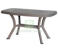 1PZ TAVOLO RATTAN CON INCROCIO MOD.OTELLO DIMENSIONI 136X82CM TORTORA: