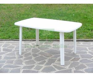 1PZ TAVOLO RESINA ART.56 CM.137X85 BIANCO:
