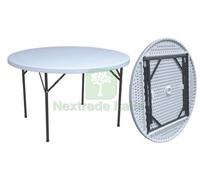 1PZ TAVOLO TONDO IN HDPE PIEGHEVOLE DIMENSIONI CM 152X74H PESO 22KG: