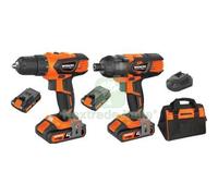 1PZ TRAPANO + AVVIT IMPULSI BATT GP20V 628002 WOKIN VOLT 20X2 AH 2,0 1 4" + BOR: