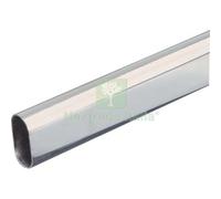 1PZ TUBO ARMADIO OVALE CROMATO ACCIAIO SALDATO MM 30X15 MT 3: