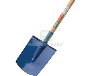 1PZ VANGHETTO PUNTA QUADRA STAMPATO + MANICO AGEF ACCIAIO FAGGIO CM 18X21 H.CM :