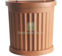 1PZ VASO MEZZOTONDO ROMA + SOTTOVASO BAMA PP TERRACOTTA CM 27X52 H.CM 49: