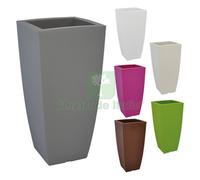 1PZ VASO QUADRO 'STILO' CM 33 X 33 X H 70 15 LT. AVORIO: