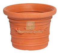 1PZ VASO TONDO FESTONATO PRESTIGE RESINA TERRACOTTA CM 35 H.CM 26: