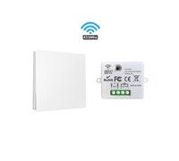 (1RC 1W) Interruttore luce intelligente wireless, pulsante autoalimentato, nessuna batteria richiesta, mini ricevitore