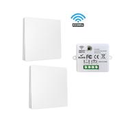 (1RC 2W) Interruttore luce intelligente wireless, pulsante autoalimentato, nessuna batteria richiesta, mini ricevitore
