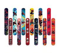 1set/12pcs Braccialetto a scatto con anello, Braccialetto a scatto a tema supereroi, Varie pose e loghi, Sono scelte ideali per i fan e le forniture per feste a tema Tagli UnicaPolicloruri di vinile
