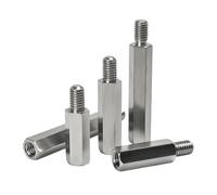 1SET 304 Stainless Steel Standoff PCB Support Male Female Hex Board Spacing Screw Column Pillars Spacers Bolt M3(45mm (2pcs),M3 (head 6mm))