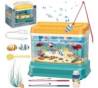 1set Baby Aquarium giocattolo con luce e musica Aquarium Crib Funny Crib con 2 pesci magnetici falsi acquari USB Operation Learning Toy for Children Regalo per bambini