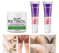 1Set Crema Aclaradora para Piel Manchas En Cara Axilas Cuello Entrepierna,Crema para Aclarar Las Axilas Y Partes Intimas,Intimate Bleaching Cream,Crema Blanqueadora para Partes Intimas (E)