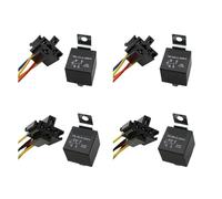 1set DC 4P 12V 40A Waterproof Automotive Relay with Socket Iron Back Car with Red Copper Industrial Electrical Relays