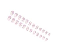 1Set di 1 unghie corte ovali lucide con motivo floreale francese, comode per donne impegnate