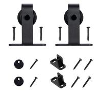 1Set Kit scorrevole for porta del fienile ferramenta robusti neri for porte di armadi Set binari lisci e silenziosi Accessori for la ristrutturazione della casa