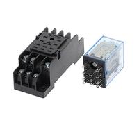 1set MY3 HH53P MY3NJ Micro Mini Relè di Potenza Bobina 11pin 3NO 3NC Lampada LED 5A AC 110V 220V con Presa 12V 24V(AC 12V)