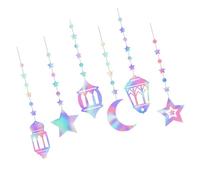 1Set Ramadans Decorazioni Stella Luna Ghirlande Eid Decorazioni Per Casa Islamica Casa Ramadan Appeso Streamers Banner Appeso Streamers Sfondo Banner