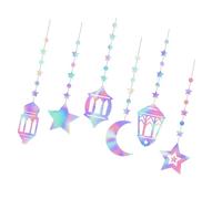1Set Ramadans Decorazioni Stella Luna Ghirlande Eid Decorazioni Per Casa Islamica Casa Ramadan Appeso Streamers Banner Appeso Streamers Sfondo Banner