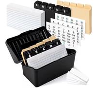 1Set Ricepe Box con schede divisori adesivi etichette indice Home Office Forniture