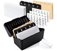 1Set Ricepe Box con schede e divisori, box, adesivi ed etichette Porta della scheda indice Facile da usare Schede indicizzate per le ricette per la casa FlashCards Indirizzo Forniture per ufficio, su