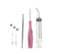 1set Tonsil Stone Remover Tools Kit Ear Wax Remover Led Light with 3 Tips Earpick 12cc Irrigator Syringe Clean Care Tool - G
