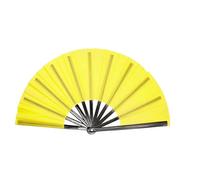 1SourceTek Grande ventaglio pieghevole in tessuto di nylon, ventilatore cinese per kung fu tai chi, decorazione per bomboniere (giallo)