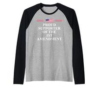 1st Amendment I Support The First Amendment Freedom Speech Maglia con Maniche Raglan