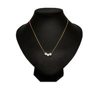 1st American Collana in Argento Sterling 925 Placcato Oro 3 Perle D’Acqua Dolce