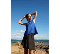 1st American Top da Donna Senza Maniche 100% Puro Canotta Lino Made in Italy