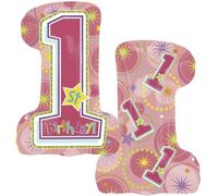 1st Compleanno One-Derful Bambina Supershape Pallone Foil Amscan Anagramma