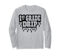 1st Grade Drip Back To School First Grader Bambini Ragazzi Ragazze Maglia a Manica