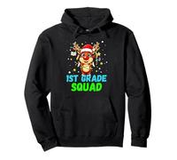 1st Grade Squad Reindeer Xmas Teacher Student Christmas Felpa con Cappuccio