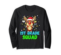 1st Grade Squad Reindeer Xmas Teacher Student Christmas Maglia a Manica