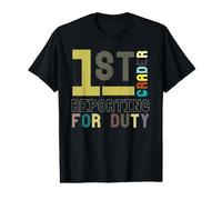 1st Grader Reporting per Duty Student School Teacher Maglietta con Stampa Grafica Economica