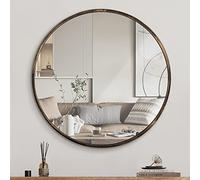 1st owned Specchio rotondo da parete in bronzo, 40,6 cm, con cornice in metallo, specchio rotondo da appendere alla parete, moderno decorativo per ingresso, bagno, soggiorno, camera da letto