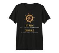 1st Rule Boat Captain Is Never Wrong Funny Boat Captain Maglietta Premium