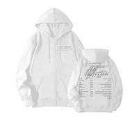 1ST World Tour 'Episode 1: Zero Frontier' Felpa con Cappuccio 2026 Felpa con Cappuccio Stampata in Cotone(A White- Fleece,3XL)