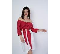 1stAmerican Coprispalle da Donna 100% Puro Lino Made in Italy Top con Bottone