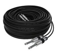 1STec Cavo audio professionale extra lungo, 10 m, con 2 jack da 6.3 mm a 2 connettori RCA maschio, altoparlante subwoofer attivo per mixaggio scrivania, trasferimento 10 m