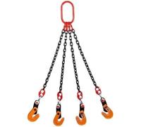 1T Horizontal Lifting Clamp - Heavy Duty Stone & Plate Lifting Clamp (0-20mm) with 4 Clamps & Manganese Steel Chain for Industrial Hoist Crane(1.5m)
