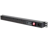 1U 6 Vie Vert UK 13A Pdu + Interruttore / Surge - PDU-6WS-V-UK-M-SP-1U
