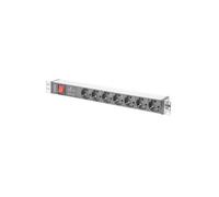1U Aluminum PDU, rackmountable, 7x safety outlet 16A Plug, 250VAC 50/60Hz, switc