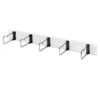 1U cable management panel 5x steel rings 40x75 mm, grey (RAL 7035)