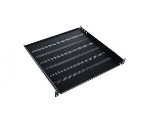 1U fixed shelf 19", depth 450 mm, load capacity 25 kg, mounting at 4 points, screws and bracket included, black (RAL 9005)