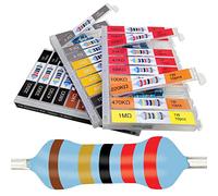 1W 30 Values 300pcs Individual Compartment 1 Ohm-1M Ohm with 1% Metal Film Resistor Assortment Kit and Electrical Industrial Assorted Set K Pack for Led Lights Capacitance Meters