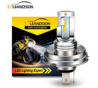 1X 10-30V P45T R2 CSP LED Lampadina del faro della moto Fascio alto-basso Giallo
