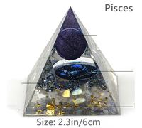1X 6cm The Zodiac Piramide Resina Cristallo Decorazione Scultura Auto Desktop